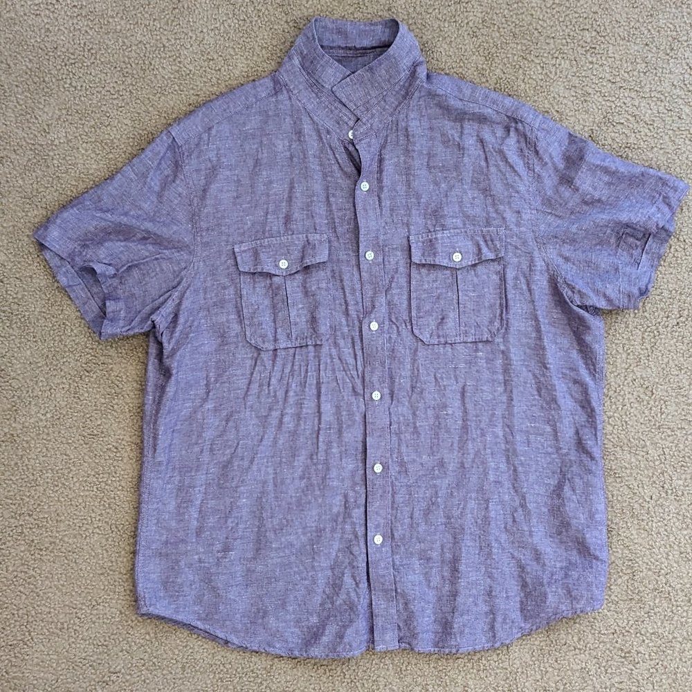 BANANA REPUBLIC BUTTON DOWN / PURPLE / Size XL